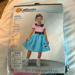 50's Girl Sock Hop Retro Pink Poodle Fancy Dress Up Halloween Child Costume